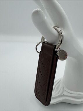 Bottega Veneta Brown Intrecciato Leather Key Ring - Unisex